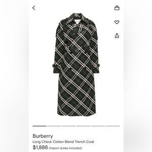 Burberry Checked Trench Coat
